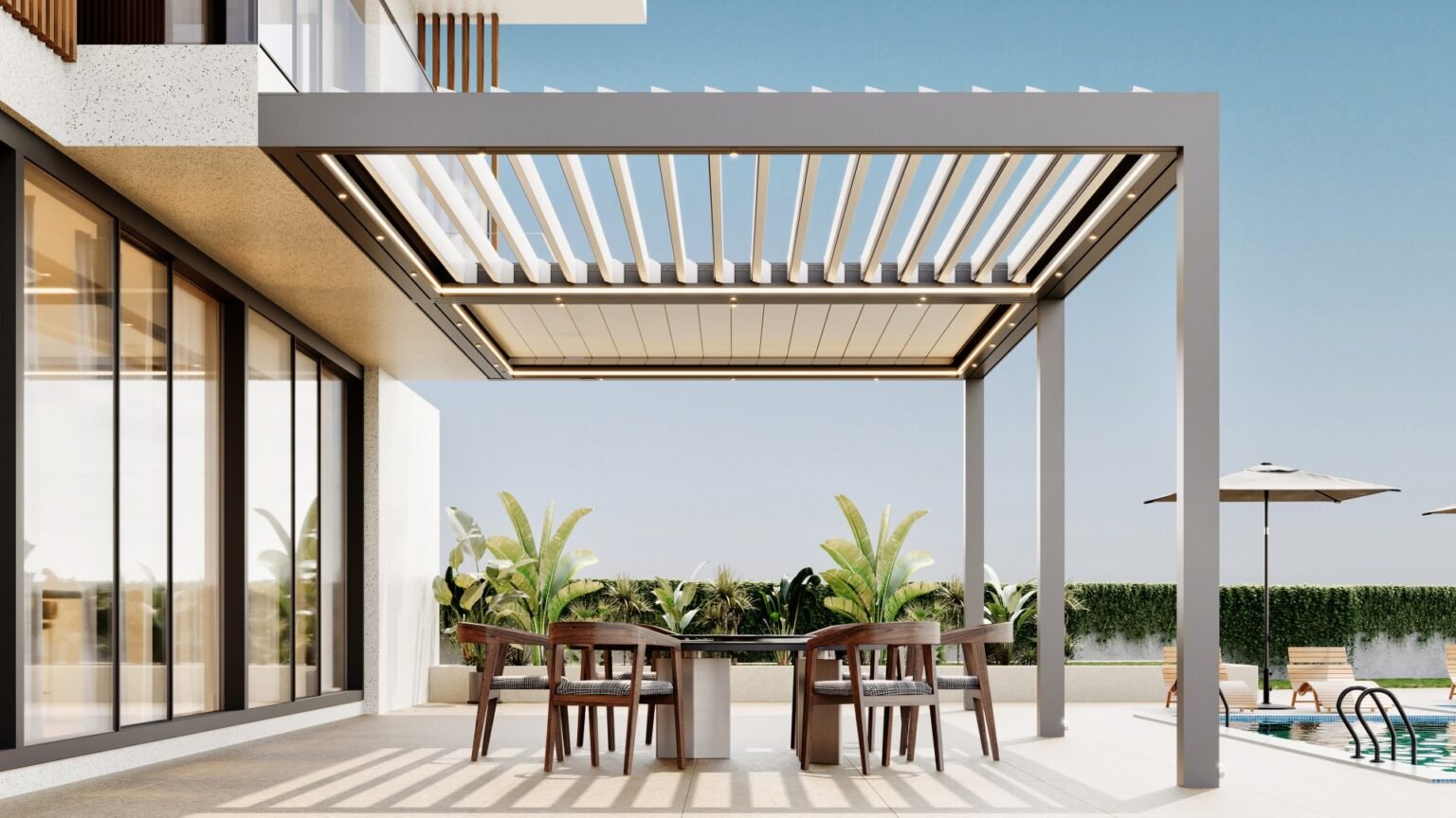 Pergole Aluminiu, Bioclimatice și Retractabile | SunProtect