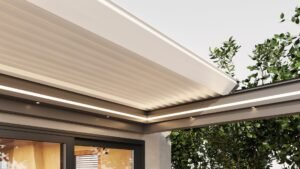 pergola retractabila skyfree cu lamele retractabile