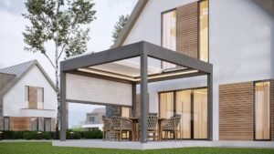 pergola retractabila skyfree cu lamele retractabile 4